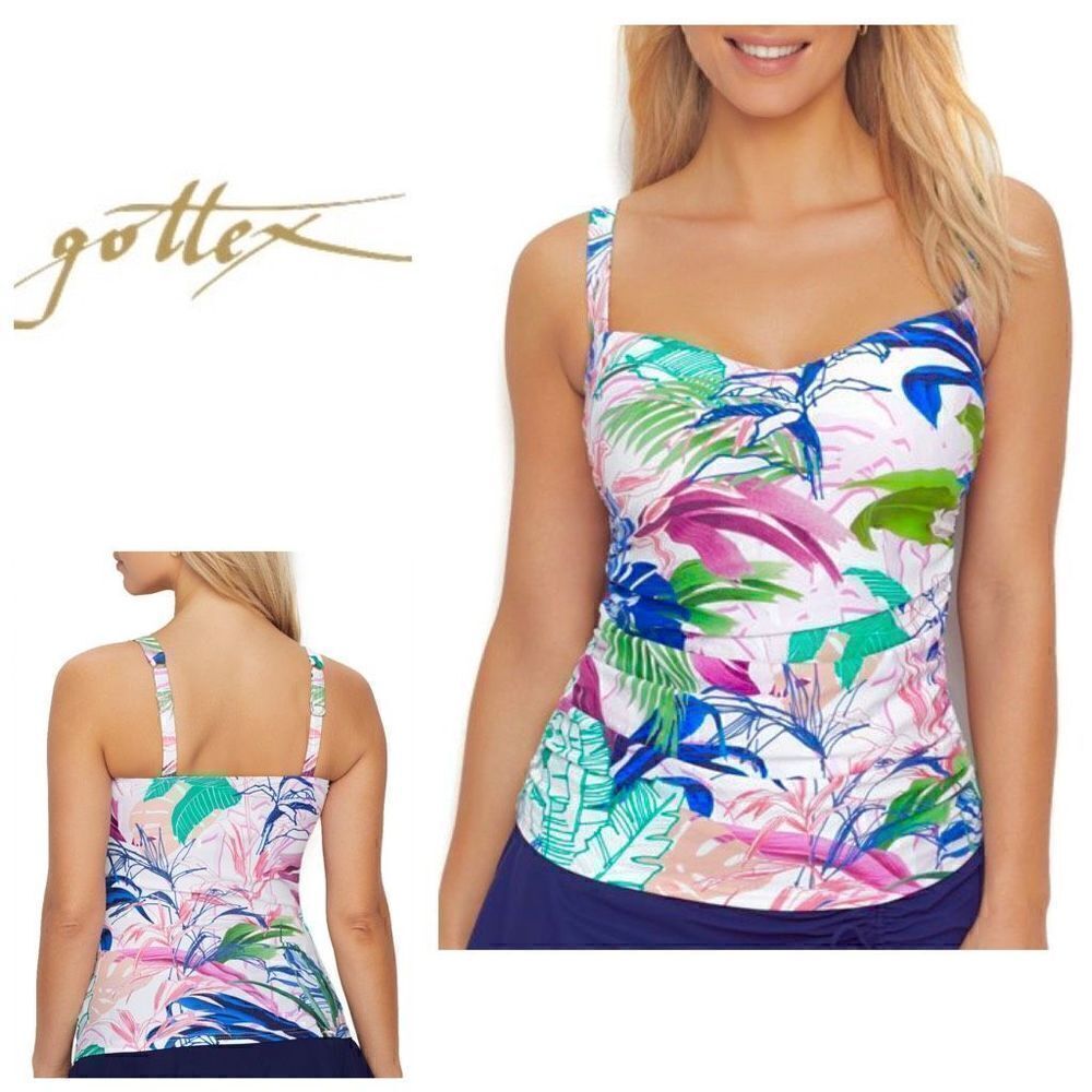 New. GOTTEX floral tankini bra sized top. 36D.